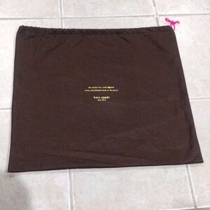 Kate Spade Brown and Pink Drawstring Storage Dust Bag 17 x 19.5-inch KS101